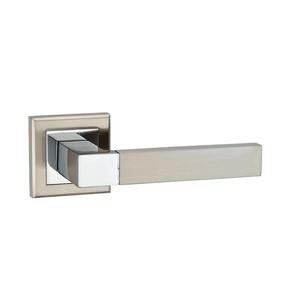 Manijas de puerta de aluminio con acabado satinado estilo polaco, universales para inmuebles, con base cuadrada, para puertas y ventanas de madera, para puertas interiores. - Product Image 5