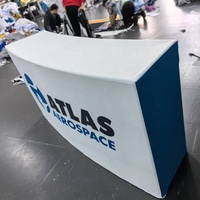 Comptoir d'exposition pliable portable en aluminium et tissu