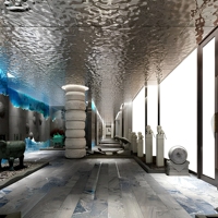 Miroir décoratif mural en acier inoxydable chromé à revêtement en zinc, effet vague d'eau, plusieurs tailles, moderne et durable