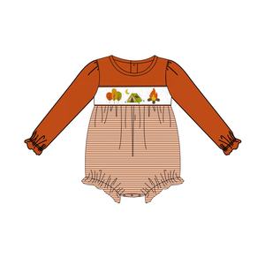 Puresun custom designs boutique girl fall clothing set smocked abbigliamento per bambini con ricamo da campeggio - Product Image 4