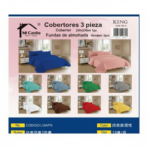 Moderno Set di copriletto in tinta unita King-Size 3 pezzi con federe all'ingrosso fornitore per hotel copriletto matrimoniale - Product Image 1