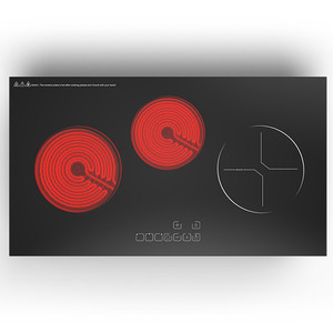 Table de cuisson électrique en céramique infrarouge à 3 brûleurs intégrés, commande tactile avec minuterie 24 heures pour la cuisine à domicile - Product Image 4