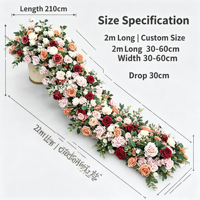Guirlande florale artificielle multicolore en soie, roses et pivoines mélangées, pour décoration de mariage, mur, fenêtre, table
