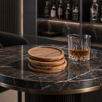 Ensemble de sous-verres carrés en bois écologiques faits à la main pour restaurants et usage domestique, épaisseur personnalisée durable de 3 mm