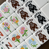 Ensemble de Mahjong Forêt Design Original Boutique, 166 Tuiles, Motif Ours Sauvage, Jeu en Acrylique, Cadeau de Luxe pour les Fêtes pour les Joueurs