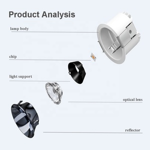 Hiện đại 7W 10W 12W 15W 20W vuông cutout Trắng nhôm Led lõm chống chói downlights cho văn phòng nhà thông minh vấn đề chủ đề - Product Image 5