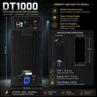 Módulo Amplificador de Placa DT1000 1000W/1400W para Subwoofer Activo, Módulo Amplificador de Audio Profesional de Alta Resistencia para Subwoofer de 18 Pulgadas