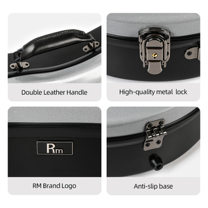 Etui pour instruments de musique noir personnalisé étui rigide rond en fibre de verre gris avec thème arc-en-ciel pour sacs et étuis d'instruments - Product Image 6