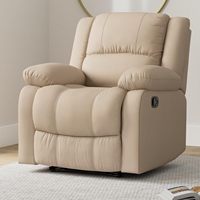 Fauteuil inclinable Mdeorn pour personnes âgées avec massage chauffant, positions réglables, revêtement en cuir, canapé en bois pour salon