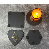 Sous-verres en ardoise noire pierre de roche naturelle sous-verre à Whisky style japonais sous-verre à Cocktail