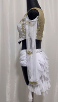 Robe de danse lyrique pour filles, robe de danse de compétition de luxe avec strass, robe de danse blanche personnalisable