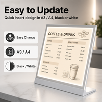 Boîte à lumière LED acrylique A3 A4 ultra-mince, panneau rétroéclairé, menu de restaurant de thé au lait Boba, liste de prix, enseigne publicitaire personnalisée