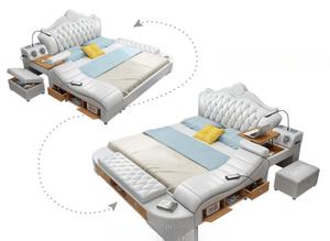 Set di Mobili per Camera da Letto Princess Multifunzionale in Pelle con Letto Massaggiante, Contenitore, USB e Salvaspazio per Agriturismo o Hotel - Product Image 2