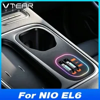 Station d'accueil pour voiture Vtear, double câble rétractable 45W, charge rapide, accessoires de décoration intérieure pour NIO EL6 / EC6 2023-2024