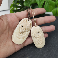 2025 kalung ukiran tulang sapi tengkorak kepala liontin perhiasan Retro gaya suku kalung tulang Yak kalung tengkorak untuk uniseks