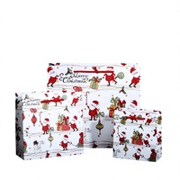 Sacs fourre-tout de Noël et du Nouvel An 2026 à motif de dessin animé, sacs en carton pour emballage cadeau avec poignées torsadées, impression sérigraphique, recyclables, pour bougies artisanales