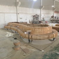 Banc d'attente en bois de style moderne, 10-15 places, pour espaces publics - aéroports, gares, arrêts de bus, personnalisable OEM ODM