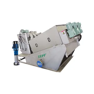 IEPP China factory manufacturer WWTP STP multi disc filter screw press industrial dehydrator DAF sludge scum dewatering machine