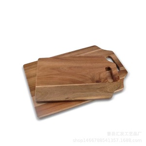 Tabla de cortar rectangular de madera maciza de acacia Huifa con asa, bandeja para servir - Product Image 5