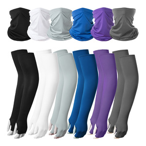Cycling Sun Protection Arm Sleeves <b>Neck</b> <b>Warmer</b> Combo Set 53cm Ice Silk Outdoor Sports Unisex Adult Summer UV Protection - Product Image 3