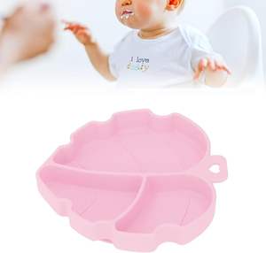 شكل ورقة سيليكون ، صحن مقسم لتدريب الطفل في المرحلة الأولى بألوان متعددة - Product Image 6