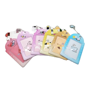 Lovely PVC Plastic UV Printed Cartoon Design Digital Photo Keychain with Student Pendant and Card Holder