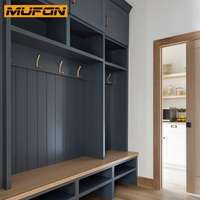 Meubles de rangement américains pour entrée, design personnalisé, armoire contemporaine en bois avec siège