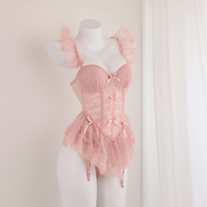 lace garter belt and stockings Suspender belt main image 0