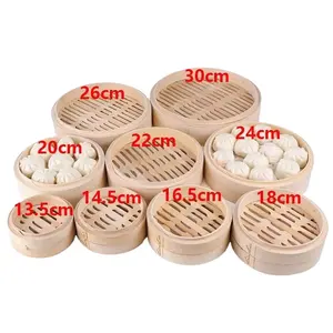 10inch Bamboo Steamer Healthy Cooking For Dumplings Rice Dim Sum Vegetables Fish And Meat