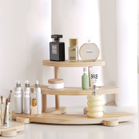 Étagère de bureau en bois massif Offres Spéciales supports de stockage de cosmétiques échelle multicouche supports d'affichage mobiles pour parfum maquillage soins de la peau