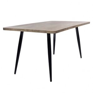Mesa de Comedor Rectangular de Estilo Industrial Moderno, Patas de Hierro, Tablero de MDF, 4 Plazas, Muebles para Cocina, Hotel, Hogar, Oficina, Sala de Estar - Product Image 1