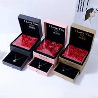 Opbergdoosje voor sieraden met 9 kunstmatige rozen, ringendoosje, Valentijnsdag cadeaudoosje, premium cadeau voor verjaardagscadeaus