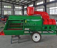 Décortiqueuse mobile UNIO de riz et de soja de haute qualité, vente chaude, machine agricole multifonctionnelle à haute efficacité, moteur diesel pour tracteur