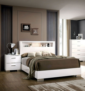 Contemporary 1-Piece Nightstand with High Gloss Lacquer Chrome Handles <b>White</b> <b>Bedside</b> <b>Table</b> Furniture Panel Wood for Home Storage - Product Image 6