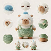 Peluche Capybara Mignonne avec Salopette Verte, Jouet en Peluche Personnalisé, Vente en Gros, Fabricant de Peluches Personnalisées, Cadeau pour Enfants