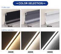Plinthe en aluminium série 6000, profilé encastré pour joint d'ombre, bande de plinthe de 50 mm, pour pose de revêtement de sol, pliage, découpe, usage construction