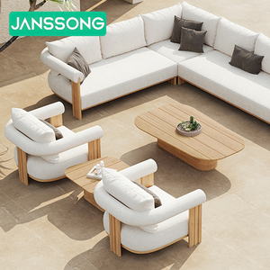 Luxury <b>Set</b> Modern Teak Wood L Shape Outdoor <b>Set</b> <b>Garden</b> Furniture Villa Poolside Furniture Outdoor <b>Garden</b> Sofas - Product Image 4