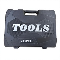 Ensemble d'outils de réparation automobile de 216 pièces, jeu de clés à douilles 1/2" 1/4" 3/8" en acier au carbone