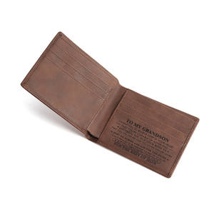 Portefeuille en cuir PU de haute qualité rétro à mon fils portefeuilles de luxe personnalisés pour hommes portefeuille en cuir pour hommes - Product Image 2