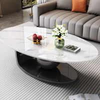 Table basse ovale de style minimaliste italien, peinture laquée de luxe, pour salon d'appartement