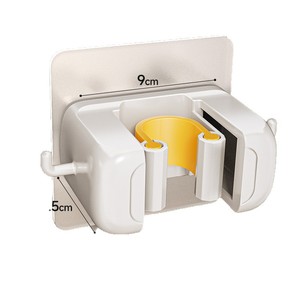 Support <span class=keywords><strong>mural</strong></span> contemporain gris et blanc moulé par injection pour <span class=keywords><strong>balai</strong></span> et serpillière, crochet mobile sans perçage pour rangement de salle de bain et toilettes - Product Image 1