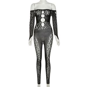 Sexy Mesh Bodycon Catsuit <span class=keywords><strong>Latex</strong></span> Femmes Romper Tight Nightclub Plus Size Jumpsuits - Product Image 6