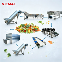 Ligne de production multifonctionnelle de légumes surgelés : lavage, blanchiment, découpe, déshydratation, congélation rapide pour usine alimentaire