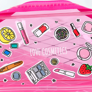 Trang Điểm Túi Màu Hồng Dây Kéo Phong Cách Du Lịch Không Thấm Nước Trường Hợp <span class=keywords><strong>Mini</strong></span> Vali Khuyến Mãi OEM Thời Trang Vinyl Tái Sử Dụng <span class=keywords><strong>Train</strong></span> Trường Hợp Hình Học - Product Image 5