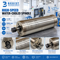 Kit Motor Spindle CNC Berpendingin Air 1.2KW 60000RPM Kecepatan Tinggi ER11 Nose 62mm Clamp untuk Mesin Ukir Kayu CNC