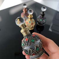 Bouteille de Parfum en Verre de Luxe 15ml, Style Dubai Arabe, Antique Papillon Vintage pour Huile Essentielle, Vente en Gros