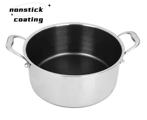 High Quality Triply Stainless Steel Kitchen Ware Hot Pot Soup Base Non Stick Cookware Soup Pot