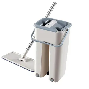 Magic Wash Flat Mop Flat Mop With Bucket Home Floor Cleaning Two Mop Cloth Microfibre Fabric New Microfiber Wet And Dry 360