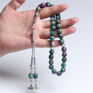 공장 판매 천연 돌 10MM 이슬람 Tasbeeh Tespih 알라 기도 구슬 33 이슬람 Misbaha 묵주 - Product Image 6