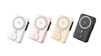Batterie externe compacte de voyage LDB20s avec support, charge sans fil 15W, charge rapide PD 20W, câble intégré, écran LED, 10000mAh, OEM